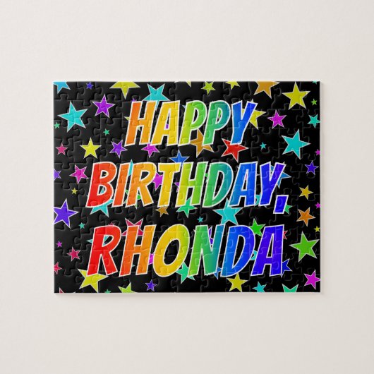 「RHONDA」名、おもしろい「ハッピーバースデー」 ジグソーパズル (横)