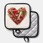 Rhubarb Heart 鍋敷き (正面/裏面)