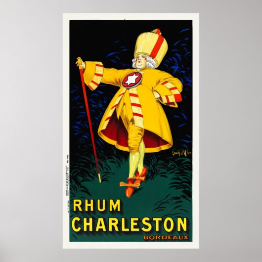 Rhum Charleston Bordeaux Vintage Poster 1925 ポスター (正面)
