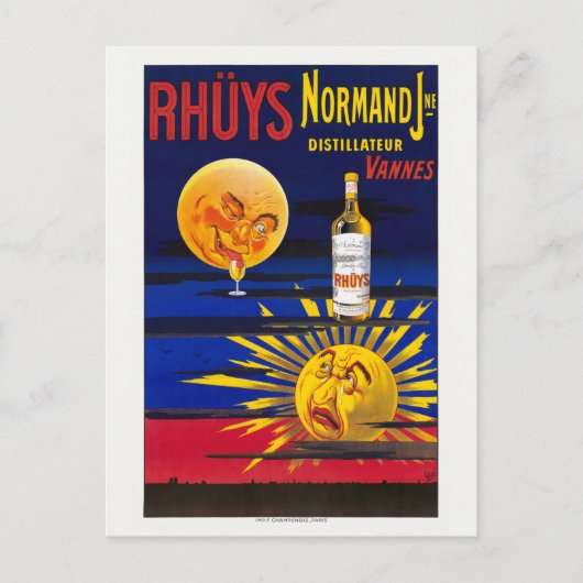 Rhuys Normandフランスヴィンテージのポスター1910 ポストカード (正面)