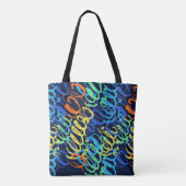 Rhythm & Color" Hand-Painted Abstract トートバッグ (裏面)