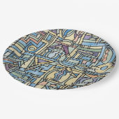 Rhythm In Blue-Hand Painted Modern Geometric Art ペーパープレート (アングル)