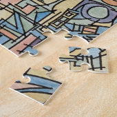 Rhythm In Blue-Modern Bauhaus Geometric Art ジグソーパズル (側面)