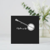 Rhythm Is Life Banjo Bluegrass Country Music Gift 招待状 (スタンド正面)