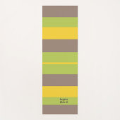 Rhythm Stripes Horizontal Lines Brown Yellow Green ヨガマット (正面)