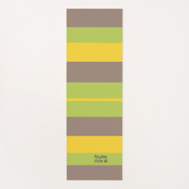 Rhythm Stripes Horizontal Lines Brown Yellow Green ヨガマット