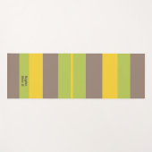 Rhythm Stripes Horizontal Lines Brown Yellow Green ヨガマット (正面(横))