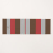 Rhythm Stripes Horizontal Lines Gray Red Brown ヨガマット (正面(横))