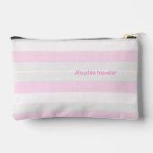 Rhythm Stripes Horizontal Lines Grey Pink White アクセサリーポーチ (裏面)