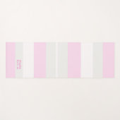 Rhythm Stripes Horizontal Lines Grey Pink White ヨガマット (正面(横))