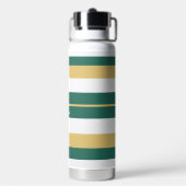 Rhythm Stripes Lines Green Gold White ウォーターボトル (背面)