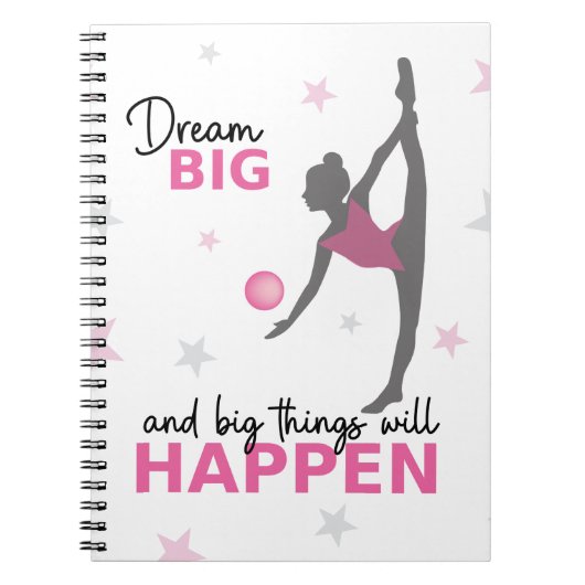 Rhythmic Gymnast Dream Big Inspirational Spiral No ノートブック (正面)