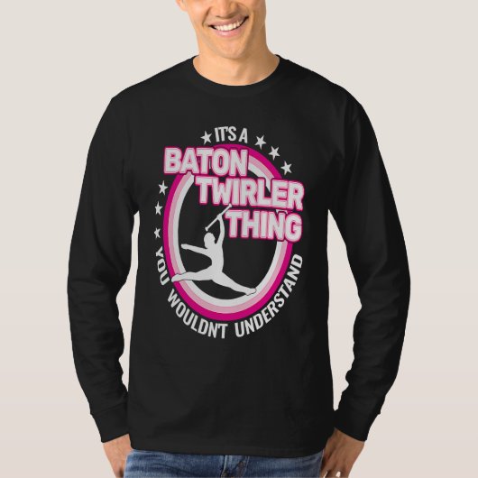 rhythmic gymnastics  baton twirling retro for girl tシャツ (正面)