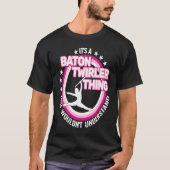 rhythmic gymnastics  baton twirling retro for girl tシャツ (正面)