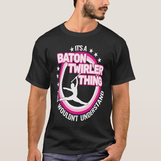 rhythmic gymnastics  baton twirling retro for girl tシャツ (正面)