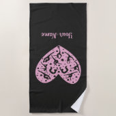 Rhythmic Gymnastics Heart Silhouette Beach Towel ビーチタオル (正面)
