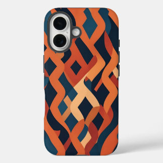 Rhythmic Pattern inspired by Carpet Weaving iPhone 16ケース