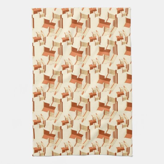 Rhythmic stack of marble pedestals and steps キッチンタオル (縦)