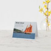 RIキャッスルヒルライトとオーロラスクーナーノートカード カード (黄色い花)