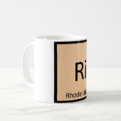 Ri -ロードアイランド州化学周期表 コーヒーマグカップ (正面左)