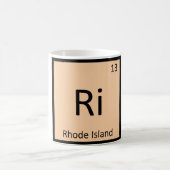 Ri -ロードアイランド州化学周期表 コーヒーマグカップ (中央)