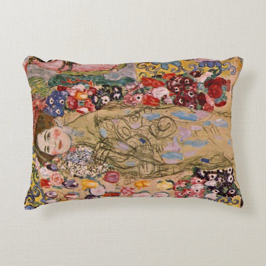 Ria Munkの死後のポートレートバイグスタフクリムト アクセントクッション (正面)