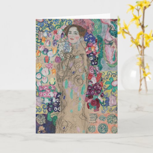 Ria Munkの死後のポートレートバイグスタフクリムト カード (黄色い花)