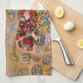 Ria Munkの死後のポートレートバイグスタフクリムト キッチンタオル (四つ折り)