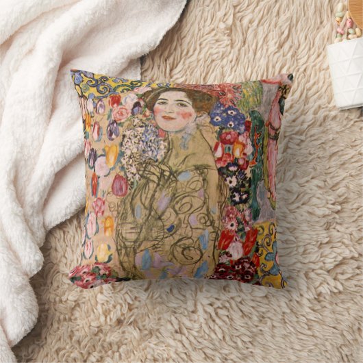 Ria Munkの死後のポートレートバイグスタフクリムト クッション (ブランケット)
