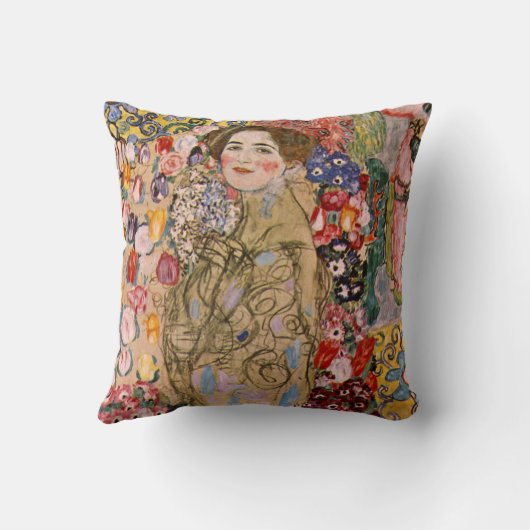 Ria Munkの死後のポートレートバイグスタフクリムト クッション (裏面)