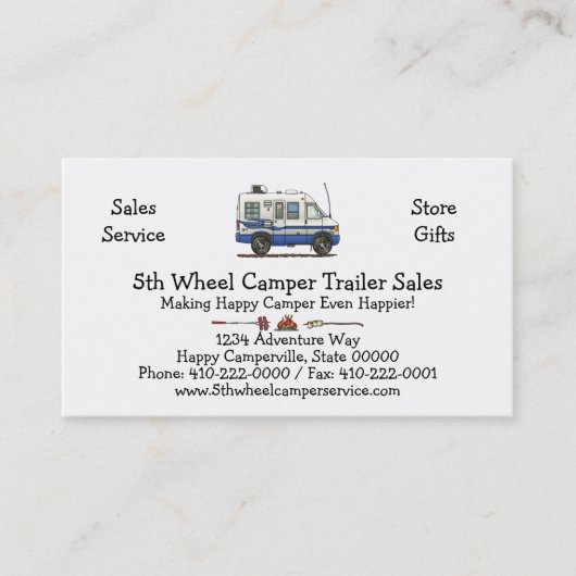RialtaのWinnebagoのキャンピングカーRV HSH 名刺 (正面)