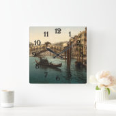 Rialto橋I、ベニス、イタリア スクエア壁時計 (ホーム)