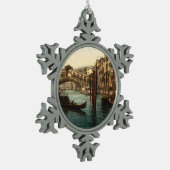 Rialto橋I、ベニス、イタリア スノーフレークピューターオーナメント (左)