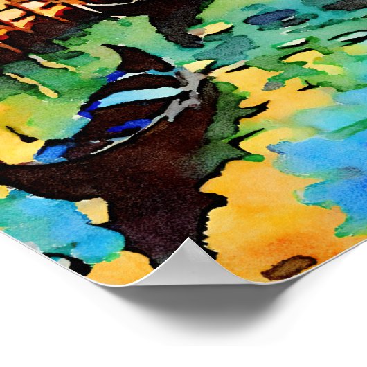 Rialto Bridge Watercolor ポスター (角)