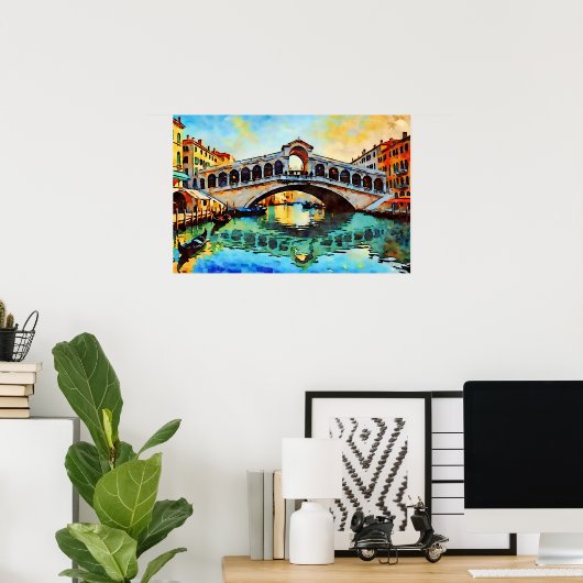 Rialto Bridge Watercolor ポスター (ホームオフィス)