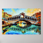 Rialto Bridge Watercolor ポスター (正面)