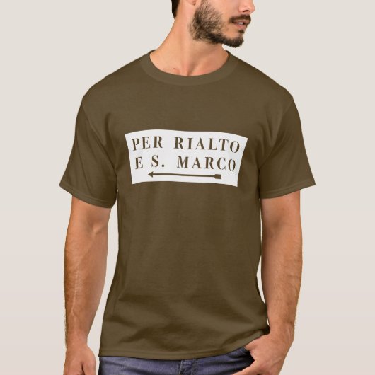 Rialto e S. Marco、ベニスのイタリアンな道路標識ごと Tシャツ (正面)