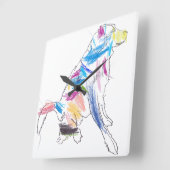 RianbowDog時計 スクエア壁時計 (傾斜)