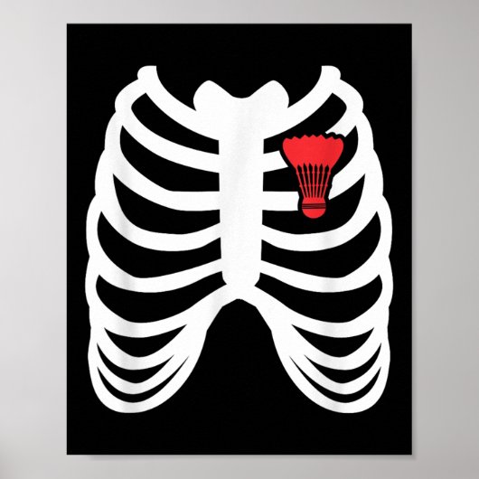 Rib Cage Funny Badminton Player T Shirt Gift  ポスター (正面)