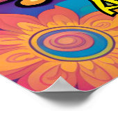 RibbitとRadiate Boho Frog Groovyビーブ ポスター (角)