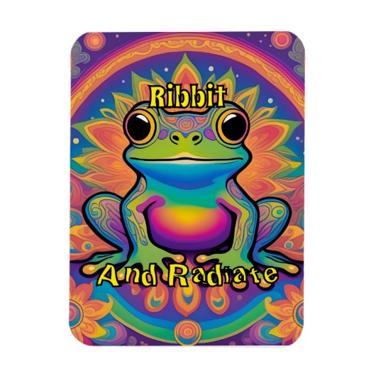 RibbitとRadiate Boho Frog Groovyビーブ マグネット (縦)