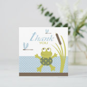 Ribbitの水泳のカエルは感謝していしています サンキューカード (スタンド正面)