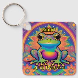 Ribbit and Radiate Frog - Boho サイケデリック Groovy キーホルダー