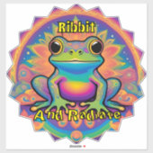 Ribbit and Radiate Frog - Boho サイケデリック Groovy シール (シート)