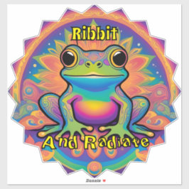 Ribbit and Radiate Frog - Boho サイケデリック Groovy シール