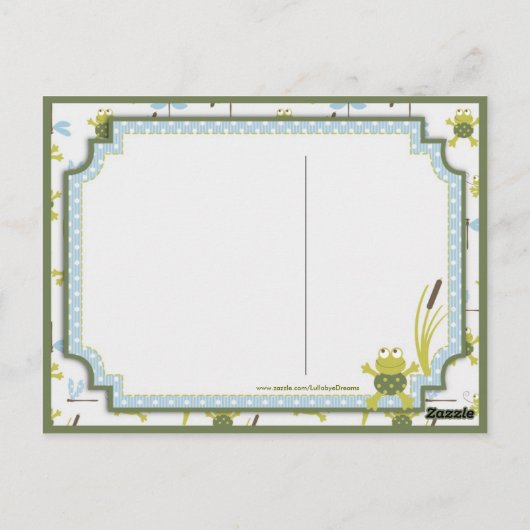 Ribbit Frog and Dragonflyありがとう ポストカード (裏面)