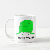 Ribbitingのカエルの動物のしゃれのマグ コーヒーマグカップ (左)