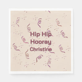 Ribbon and Confetti Silhouette Birthday Pattern スタンダードランチョンナプキン