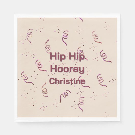 Ribbon and Confetti Silhouette Birthday Pattern スタンダードランチョンナプキン (正面)