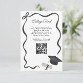 Ribbon Black Bow Graduation college fund エンクロージャーカード (スタンド正面)